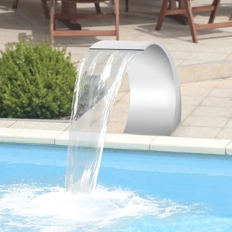 Fontana a cascata per piscina, 30 x 60 cm, in acciaio inox, pressione dell'acqua adatta all'interno di 2,5 kg, adatta per laghetti da giardino, laghetti da cortile, piscine
