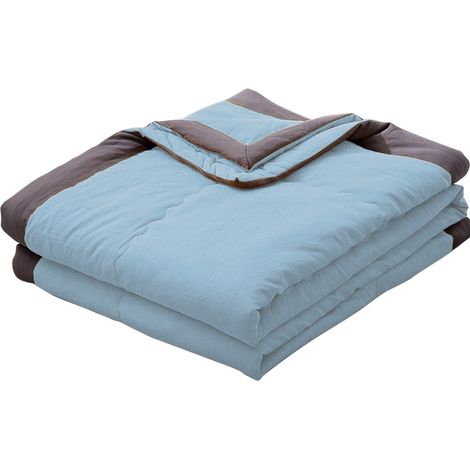 Couette Été - 140 x 200 cm - Coton Lavé 98 % - Élasthanne 2 % - Respirante - Anti-transpiration - Pour Sommeil Frais - 1 Pièce (1/5)
