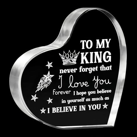 Placa romántica de acrílico en forma de corazón, idea de regalo para mujeres para Navidad, cumpleaños o decoración de bodas.