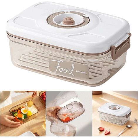 pièce-Récipient sous vide de avec pompe manuelle boîte conservation bocal hermétique pour aliments adapté au réfrigérateur 1 pièce 1,2 l (1/5)