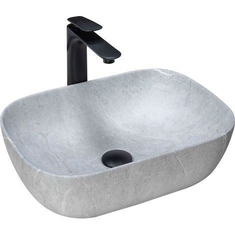 LAVABO LIVIA GRIS MAT - PLAN DE TRAVAIL SKU REA-U3801 (1/5)