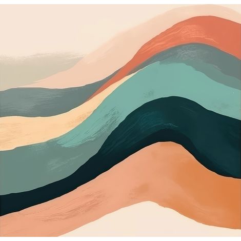 Papier peint panoramique - Vagues Abstrait - 130 cm x 125 cm (1/2)