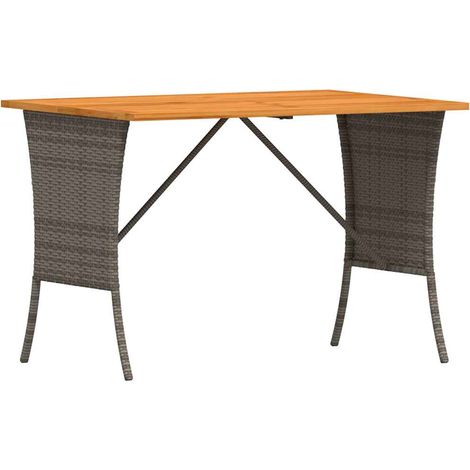 vidaXL Tavolo Giardino Piano Legno Acacia Grigio 105x75x72 Polyrattan (1/5)