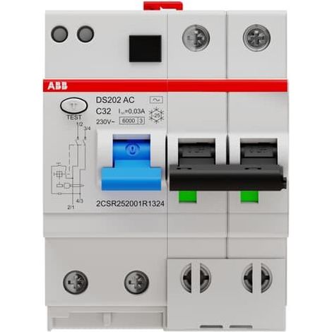 BLOC. DIFF. (DDA202)+DISJ. (S202) 6KA AC C-32A 30MA 2CSR252001R1324 ABB 428701 (1/3)