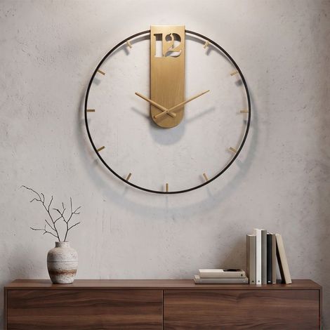 Reloj de pared de 60 cm Ottavio, dorado y negro (1/5)