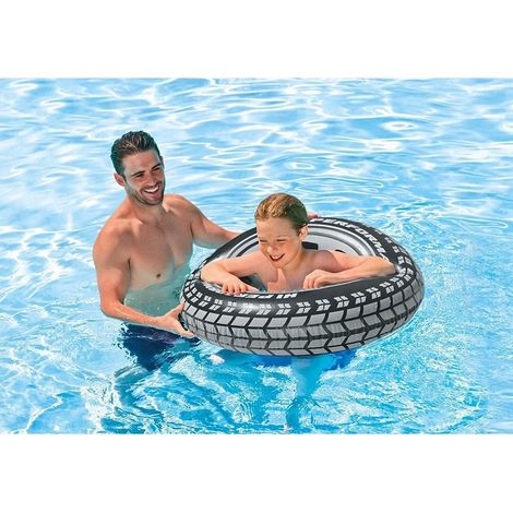 TRADE SHOP - Salvagente Gonfiabile Materassino A Forma Di Ruota Per Mare Piscina 91 Cm 59252 - (1/5)