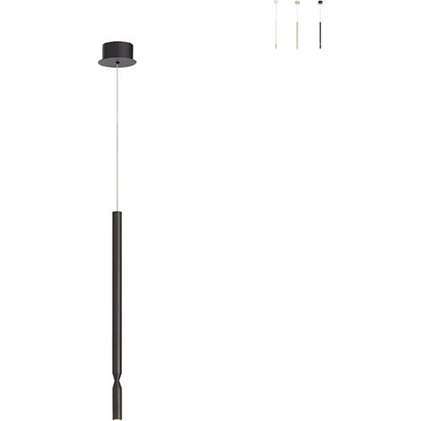SOSPENSIONE TUBIC NERO E ORO H.54CM D.2,5CM LED 3000K 390LM 7W (1/3)