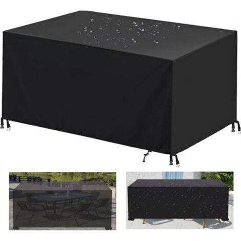 Garden Furniture Cover, 420D Oxford Fabric Garden Table Cover, Waterproof Protective Tarpaulin for Table, Sofa, Recliner, and Chairs (180x120x74cm)