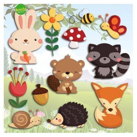 Sticker happy forest Crearreda adesivo murale frasi famose natura geometrie fantasie 31x31 CM