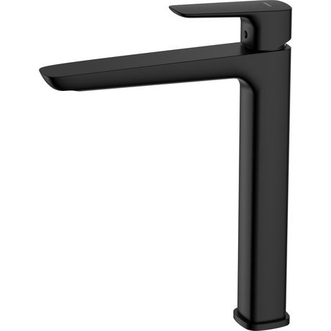 Avapax  Robinet de lavabo sur pied - Noir mat - Laiton - Monocommande - Qanix