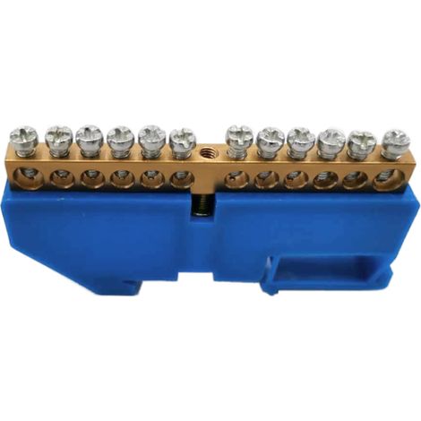Barre de connexion orno Modèle neutre 12 fils bleu