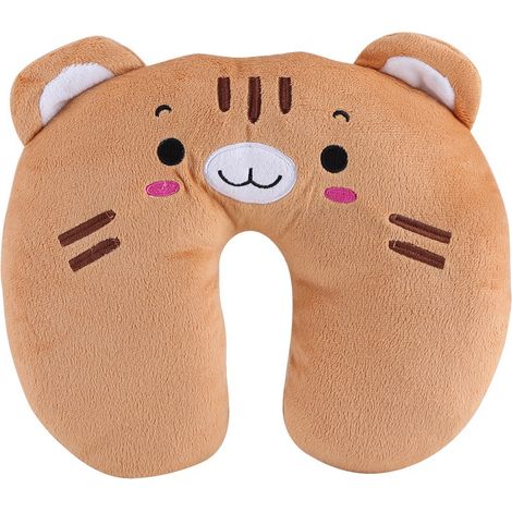 Animal voyage cou PP coton oreiller doux en forme de U voiture repose-tête jouet coussin tigre (1/5)