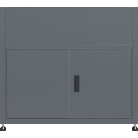 Armoire de jardin avec jardinière intégrée gris anthracite – Acier galvanisé (1/5)