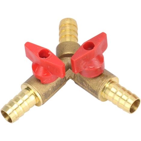 Connecteur de tuyau à 3 voies en laiton en forme de Y pour robinet à boisseau sphérique pour eau, huile, gaz (8 mm) (1/5)
