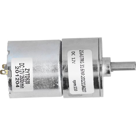Moteur électrique micro réducteur 12V ZGA37RG, roulement poreux silencieux, accessoire machine, vitesse lente, DC 110R-12V, faible bruit (1/5)