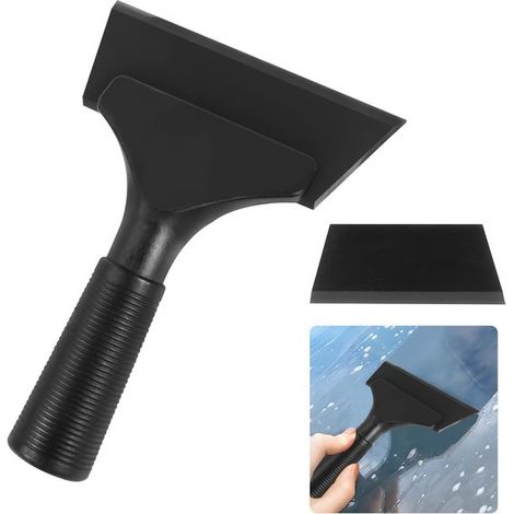 Raclette de nettoyage – Noire – 17,5x12,5 cm – Fenêtres, douche, voiture – Petit extracteur (1/5)