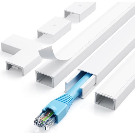 Goulotte Passe Câble, 1,2M Mini Goulotte électrique Autocollante, Pouvant être Peinte Goulotte pour Cacher Un Câble d'enceinte ou Un Câble TV (1/5)