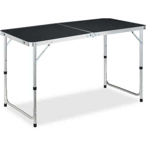 Tavolo da campeggio pieghevole regolabile in altezza 150 x 70 x 70 cm design maneggevole per uso esterno in alluminio grigio 130008561