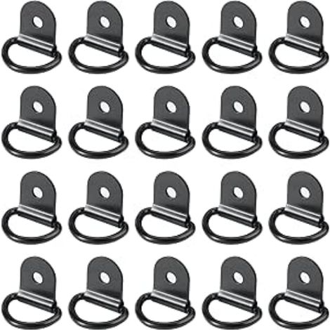 20 pièces Anneaux D'arrimage, INOX,remorque d'anneau Montage d, Rond pour Pliable(36 x 25 mm, Noir) (1/5)