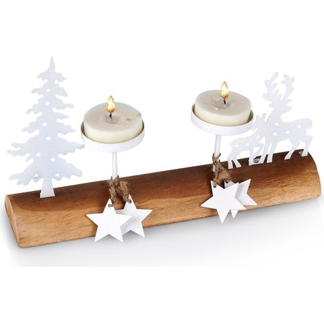 Centre de table en bois avec bougie (1/5)