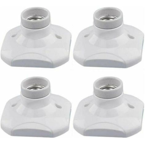 E27-Fassung für LED-Lampe, E27-Fassung aus Keramik und Kunststoffsockel, weiße E27-Wandfassung mit Ring für Eingangs-/Deckenbeleuchtung/ (1/5)