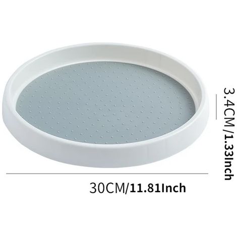 360 Rotation antidérapante étagère à épices garde-manger armoire plateau tournant avec large Base bac de rangement organisateur rotatif pour assaisonnement de cuisine L