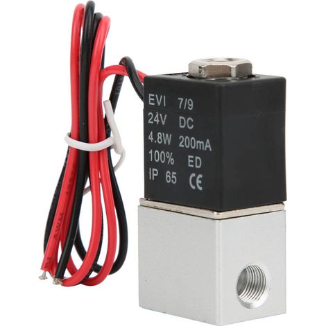 Électrovanne 24 V CC à réponse rapide, 2 positions, 2 voies, air, eau, huile, G1/8