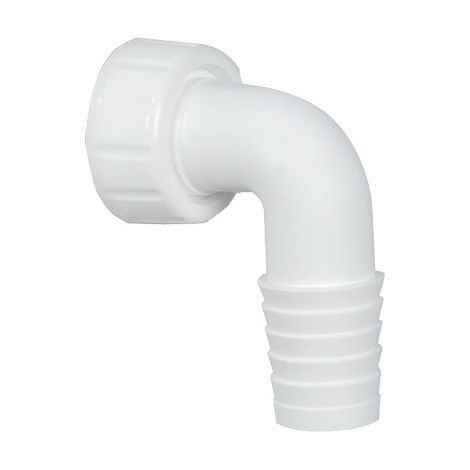 PORTAGOMMA CURVO + GHIERA SCARICO LAVATRICE - PP BIANCO MM 17/22X1F- 10 pezzi