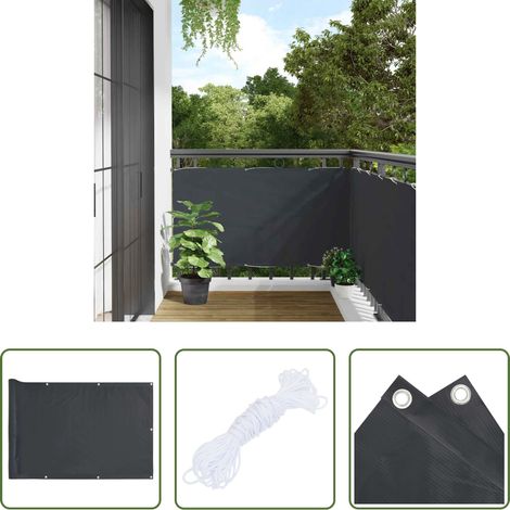 vidaXL Clôture de jardin -  Écran d'intimité de balcon anthracite 600x75 cm PVC (1/5)