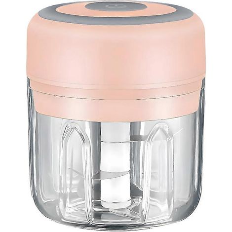 ROSE - Mini robot culinaire électrique et hachoir à ail - 250 ml, chargement USB, 3 lames - Idéal pour hacher les légumes et les poivrons (1/5)