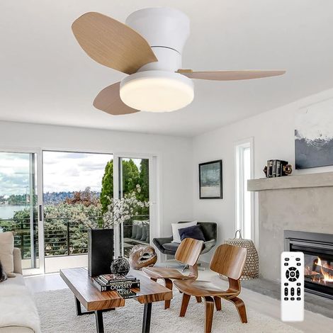 Ventilatore da soffitto da 88 cm con luce e telecomando, 6 velocità del vento, timer, luce da soffitto dimmerabile, 3 temperature di colore (nero) (1/5)