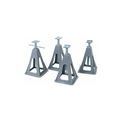 Maxter – Supports stabilisateurs en plastique pour camping-car et caravane – Hauteur réglable 25-42 cm – Lot de 4 unités pour stabilité optimale