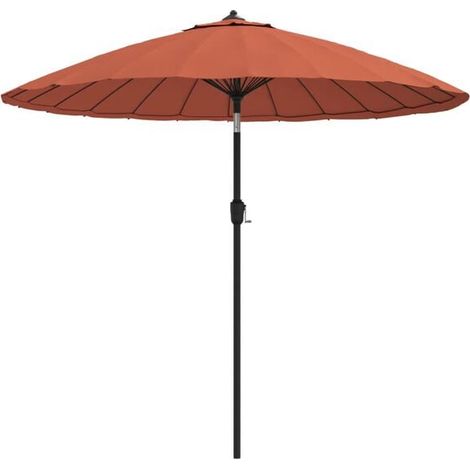 Parasol d'extérieur et mât avec aluminium 270 cm terre cuite - Ombrelle jardin terrasse balcon extérieur résistant (1/5)