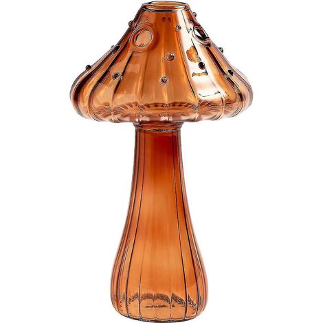 Pilzförmige Vase aus Klarglas, kreative Wohnzimmerdekoration, 10 % Rabatt [versandkostenfrei] – braun