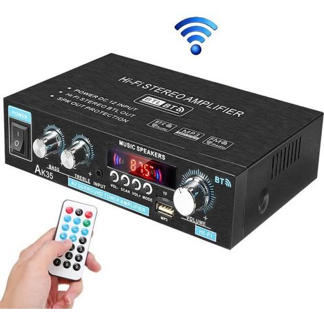 BRAVOTW 600W Amplificateur HiFi Stéréo Bluetooth 5.0 FM 2 Canaux-Class D 4-16 Ω USB Pour Voiture Maison (1/4)