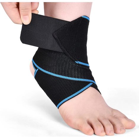 Chevillère Réglable, 1 Pièces Attelle Cheville Sport, Chevillère Sport Hommes & Femmes, Elastique Support De Cheville, Protection cheville pour pratique du sport, Taille unique, Bleu