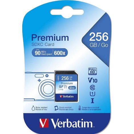 44026 - SDXC-Speicherkarte 256GB, Verbatim Class 10 - U1