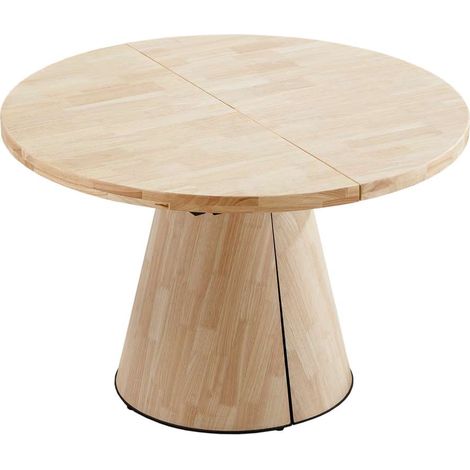 Mesa redonda extensible Md-Kenia acabado oak, 75cm(alto ) 120/160/200cm(ancho) 120cm(largo) (1/5)