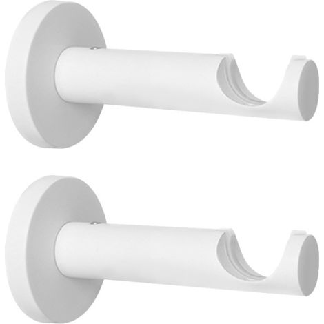 2 Supports pour Tringle à Rideaux, Mural, Diamètre 20, Saillie 76, Fixation par Vis (1/4)