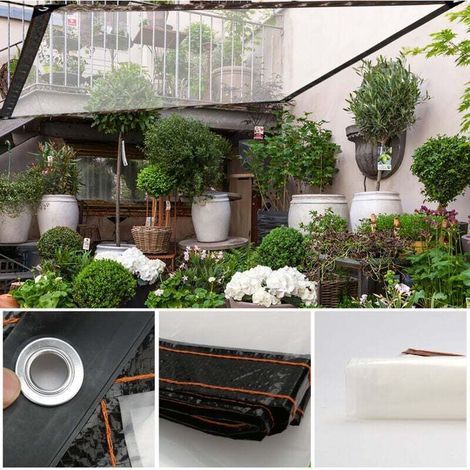 Bâche Imperméable Transparente avec Oeillets 4x2M Matériau PVC Pliable D'extérieur Étanche, Indéchirable et Coupe-Vent Bâche (1/4)