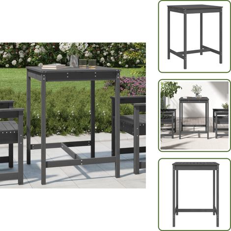 Gartentisch Grau 82,5x82,5x110 cm Massivholz Kiefer - Gartentisch - Holzttisch - Esszimmertisch - Balkontisch - Terrassetisch (1/5)
