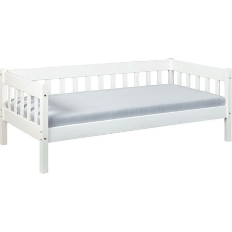 Lit Banquette en Bois "Trosin" 90x200cm Blanc (1/5)