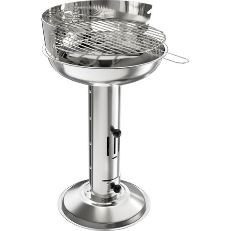 Barbecue à charbon de bois en acier inoxydable,Barbecue à colonne 404069cm,Hauteur réglable,avec grille de chromée,Cendrier et ventilation,Pour Outdoor,Camping,BBQ