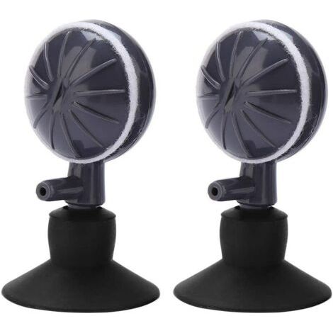 Paquet de 2 disques de pierre à air avec ventouse diffuseur de pierre à air à bulles oxygène réglable pivotant pour pompe hydroponique de réservoir de poissons d'aquarium