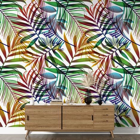 Papier peint motif XL - Motif botanique - 2 LÉS de 65x260 cm - Surface L 130 x H 260 cm (1/5)