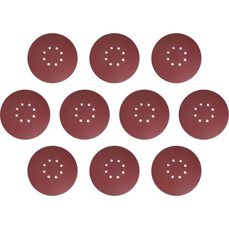 10 disques de ponçage auto-agrippants à 8 trous, papier abrasif grain 400, pour ponceuse excentrique (1/5)