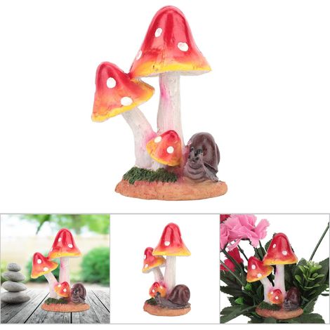 Animales decorativos para jardín, setas, resina natural, rana o caracol ecológico rojo [1 pieza] (1/5)