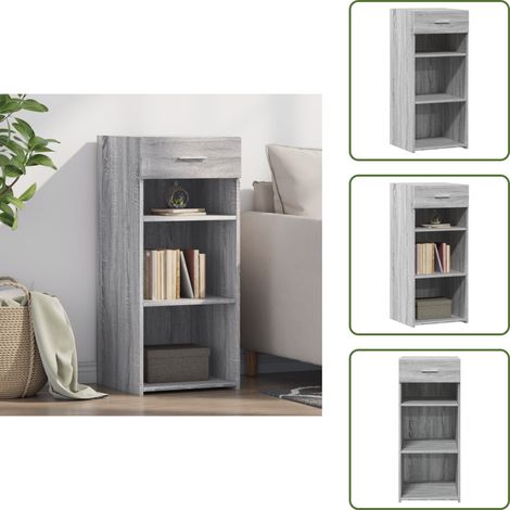 The Living Store Sideboard Grau Sonoma 40x42,5x93 cm Holzwerkstoff - Schreibtisch - Wohnzimmer Dekoration - Regal - Sideboard Grau - Holz Sideboard (1/5)