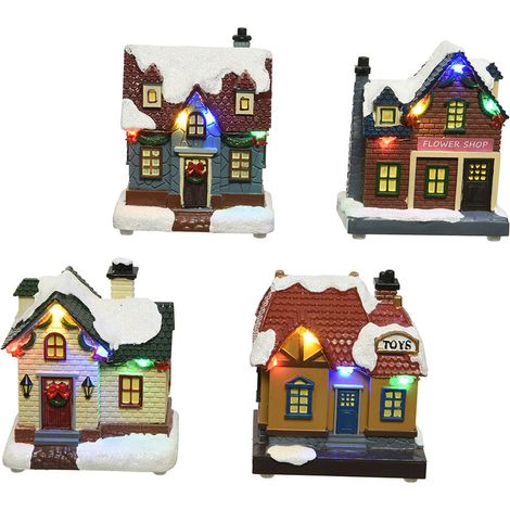 Decorazione Natalizia Lumineo Casetta 8,5 x 5,5 x 10 cm Luce LED Multicolore