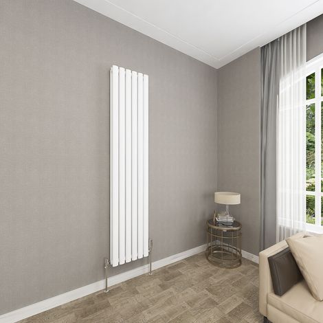 1800x354mm White Double Oval Column Radiator Vertical Modern Central Heating Radiators